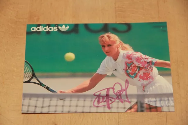 Autogramm Steffi Graf Autogrammkarte Postkarte handsigniert 15 x 10,5 cm