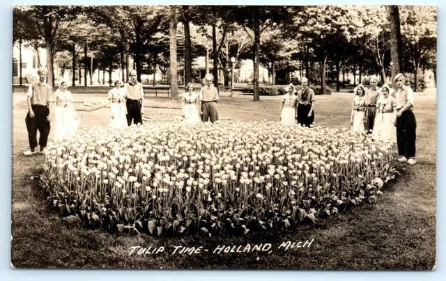 POSTCARD RPPC Tulip Time Holland Michigan Dutch Flower Festival