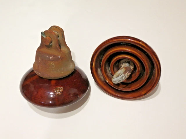 VINTAGE Lot of 2 LOCKE GALVANIZED VTG PORCELAIN INSULATOR LAMP