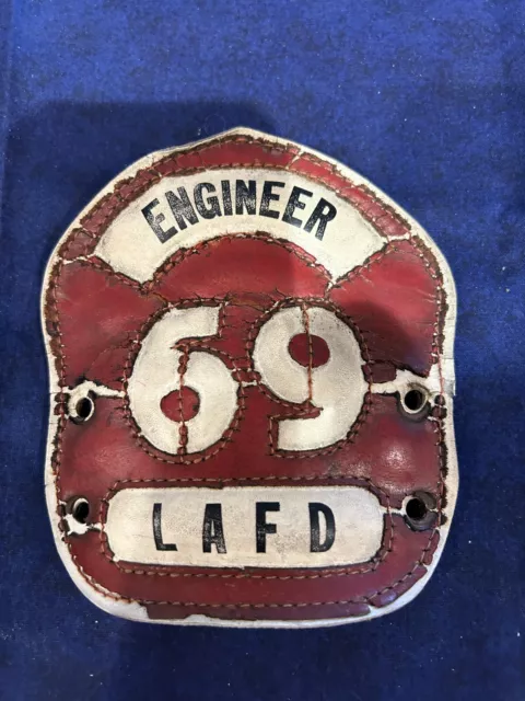 Vintage/Used LA City (Los Angeles, California) Engineer Leather Helmet Shield++