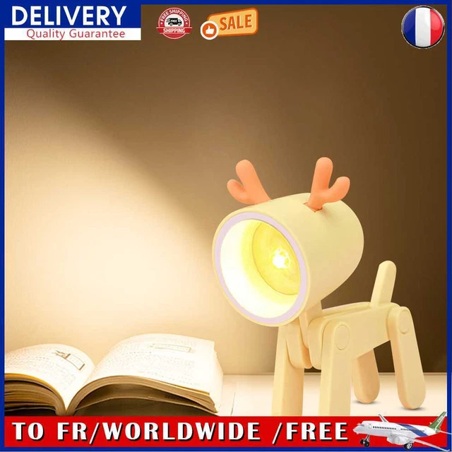 Animal Bedroom Lamp Adjustable Desktop Lamp for Room Decoration (Deer Yellow)