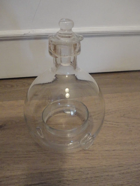 VASE en VERRE XIXe PIEDOUCHE verre soufflé décor intérieur restes VASE en VERRE XIXe PIEDOUCHE verre soufflé décor intérieur restes