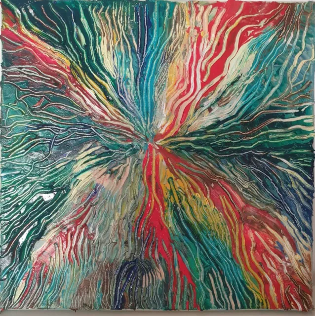 ölgemälde ölbild abstract 20×20cm Bunt welt my way happiness Russische Kunstwerk 2