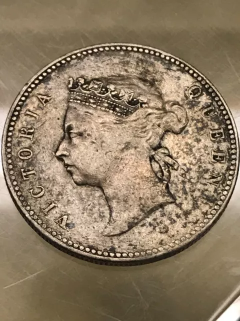 Hong Kong 50 Cents 1893 Silver Toned