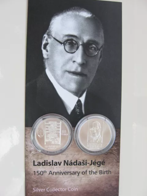 Slowakei 2016 10 Euro Silber Münze Coin St Bu - Ladislav Nadasi-Jege -