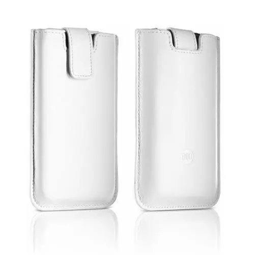 Philips White PU Leather Pull Tab Pouch Case Cover for iPhone 3G 3GS UK - NEW