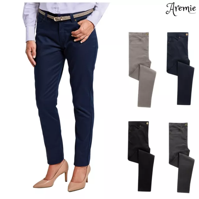 Premier Damen Performance Chino Hose Easycare Stretch Arbeitskleidung Jeans