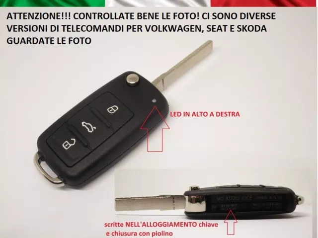 Télécommande coque de clé plip 3 boutons Seat Mii, Ibiza, Toledo, Leon,  Altea, Exeo, Alhambra