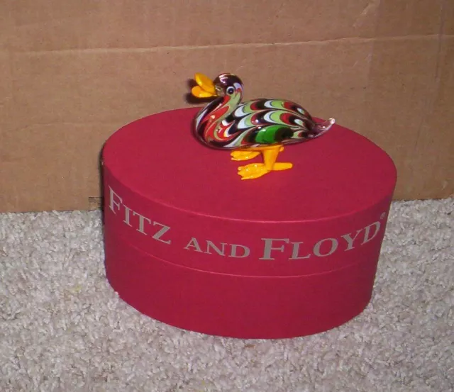 Fitz & Floyd Glass Menagerie ASHLEY the DUCK Figurine NIB