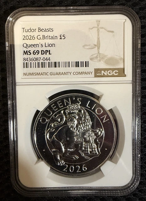 2022 GREAT BRITAIN 5Pd Ngc Ms69 Dpl Queens Tudor Beasts Lion Of