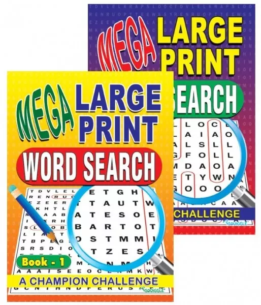 2 X A4 Mega WordSearch Puzzle Book Books 260 Puzzles Pages Super Trivia