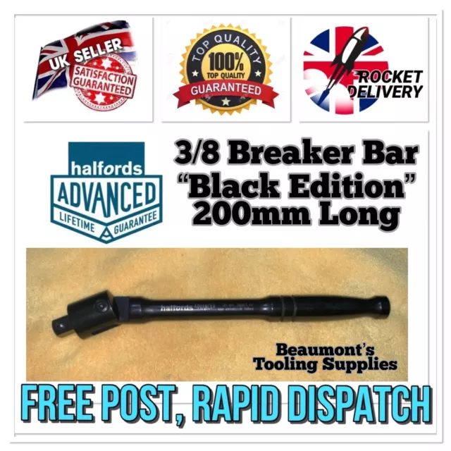 Halfords Advanced 8” Black Edition Breaker Bar 3/8 Drive Socket Tool *Free Post*