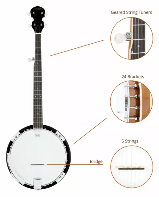 Risonatore banjo 5 corde Bluegrass 5 corde 11" remo pelliccia tiglio acero musica popolare 3