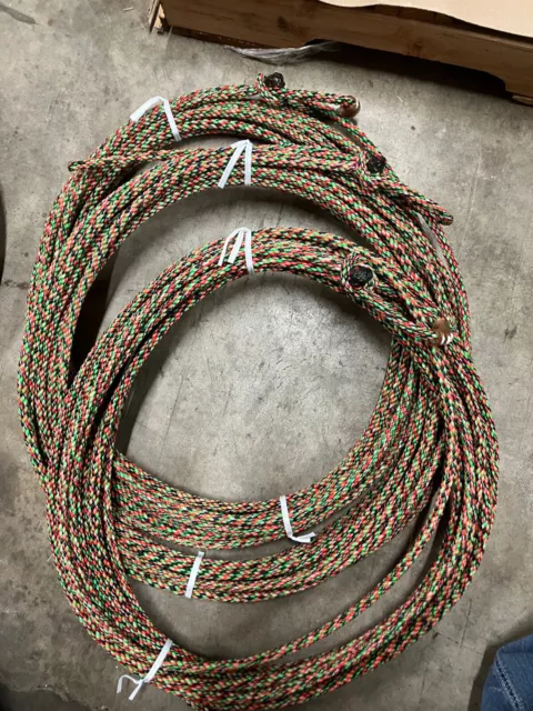 THREE Ranch Ropes, 3/8SCT x 50' 4 Strand, Very Soft (3xs-4xs) MULTI COLOR