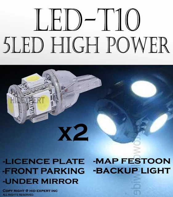 4 pcs T10 5 LED 5050 Chip White Direct Plugin Install Step Light Light Bulb Y944