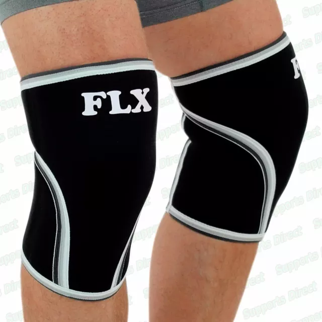 Pair Neoprene Compression Knee Sleeves Wraps Weightlifting Squats Injury Pain