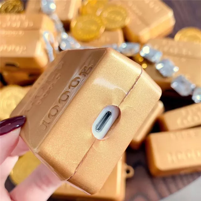Compatible Avec Apple, Etui Pour Ecouteurs Sans Fil Bluetooth Funny Gold Bar !
