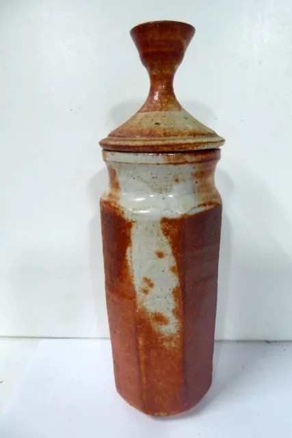 Vintage Australian Pottery Mid Century Lidded Canister Urn Studio Artist