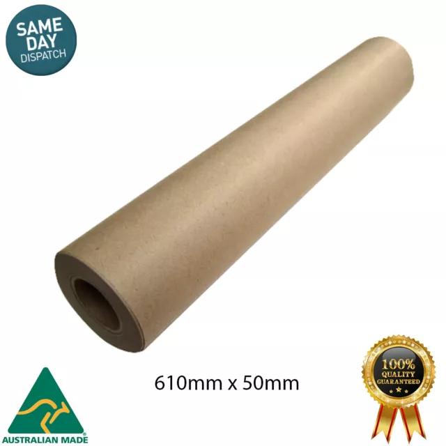 2 X Brown Packaging Kraft Paper Roll 600mm x 50m Packing Wrapping Kraft Gifts