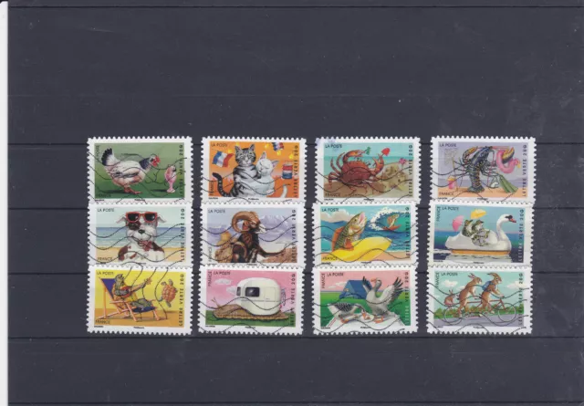 France 2014 Vacances  Serie Complete De 12 Timbres Obliteres