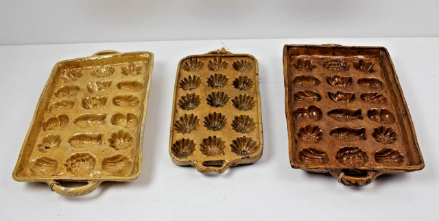 Antike Backformen Bauern-Keramik Bäckerei Steingut zum Aufhängen Plätzchen Kekse