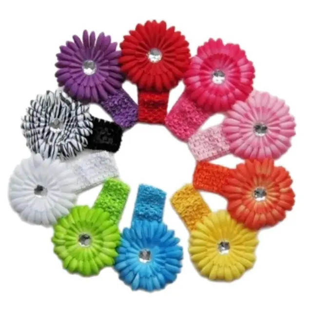 HEADBANDS Daisy Flower Baby Hair bands Headbands - 10 pcs, Ages 0 - Toddler