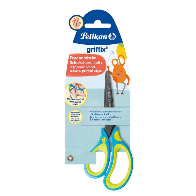 Pelikan Linkshänder-Papierschere griffix® blau-gelb 14,0 cm