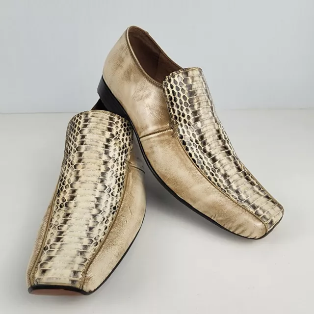 MOTIVE MEN'S LEADER Leather Snake Print Shoes Size 40 $76.27 - PicClick