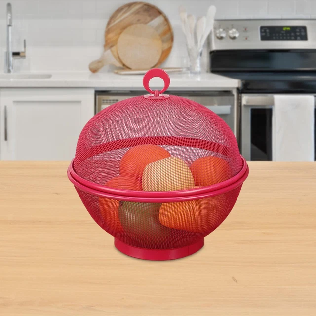 Mesh Fruit Basket with Lid Decorative Fruit Bowl for Kitchen Counter Banana