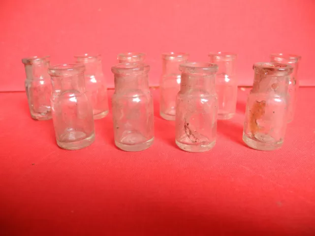 für antike Puppenküche Kaufmannsladen 10 alte Glasbehälter Glasflaschen Puppen