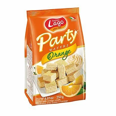Gaufrettes Lago Party Orange - 250 g - Paquet de 1
