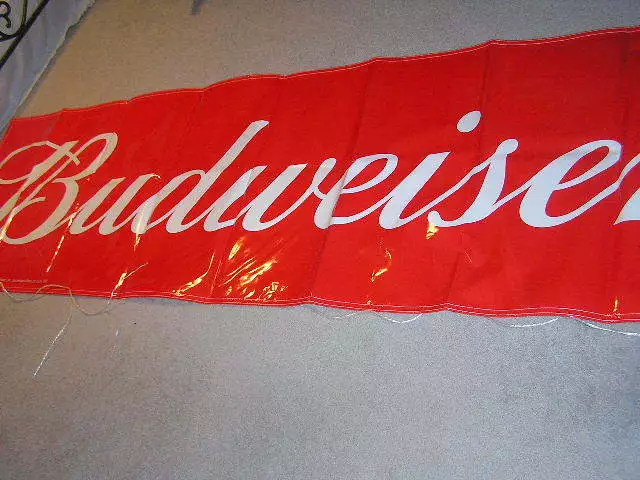 Lg. Budweiser Banner Sign Beer Budwiser Man Cave Pennants Budwieser