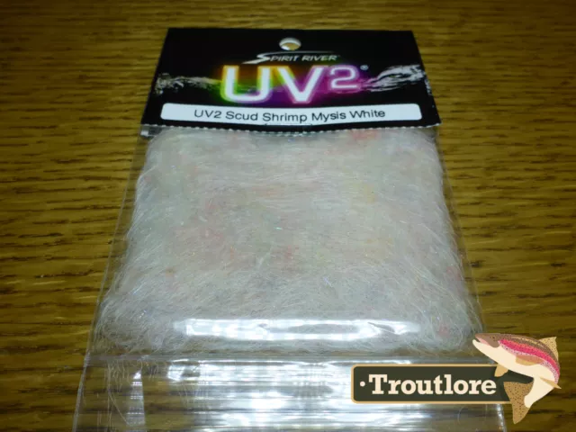 Mysis White Uv2 Scud Shrimp Dubbing Spirit River - New Fly Tying Dub Material