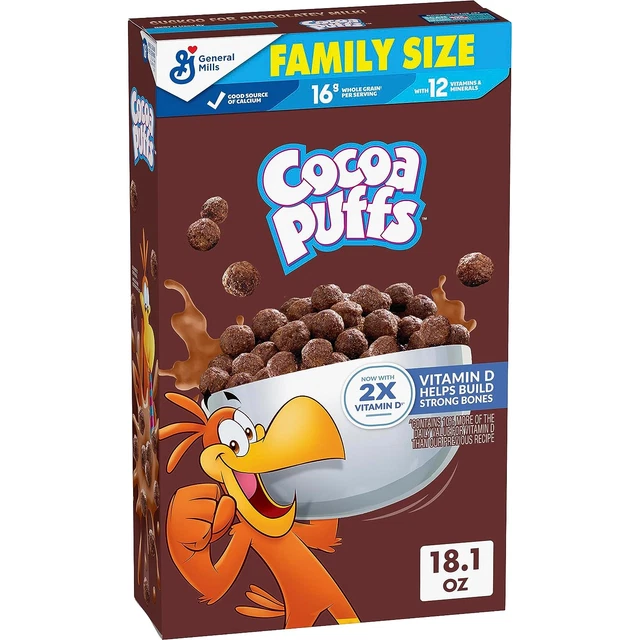 COCOA PUFFS CHOCOLATE Breakfast Cereal with Whole Grains 15.2 oz Whole