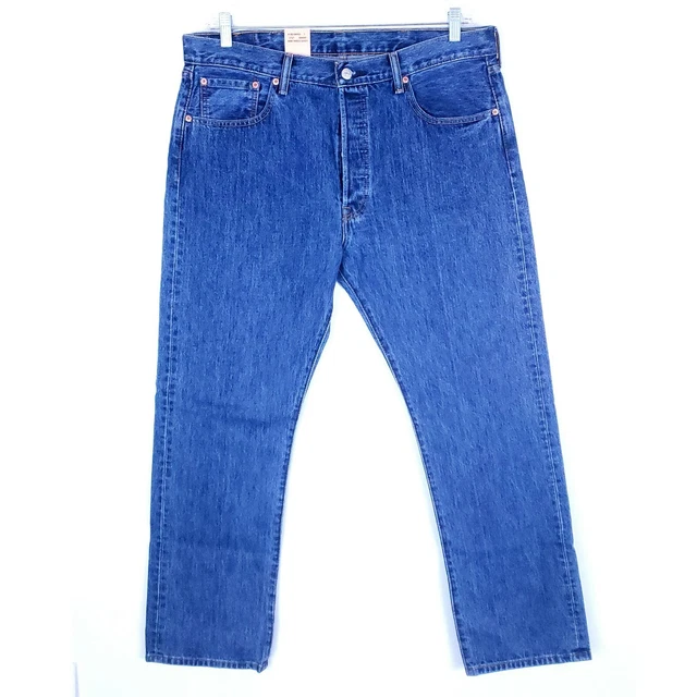 Levi's 501 Men Jean Original Fit Straight Leg Button Fly Color Blue Size 38x32