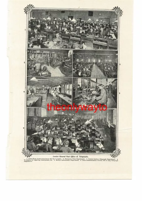 London General Post Office-Telegraphs, 6 Views, Book Illustration (Print), c1907