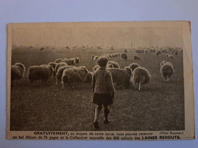 CPA  publicitaire  de la redoute  bergère et moutons en montagne
