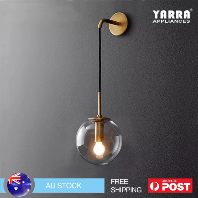 Adjustable Wall Light Bedside Wall Lamp Indoor Glass Globe Shape G9 Smoke