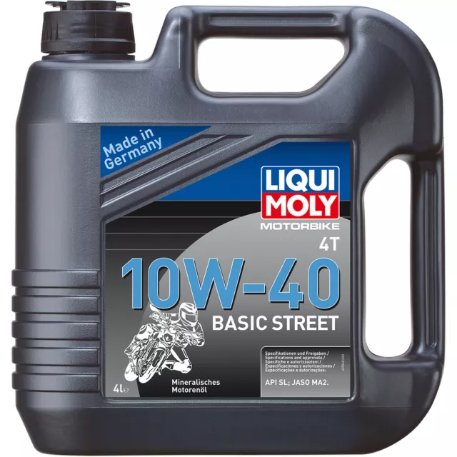 4L Liqui Moly 3046 Moto 4T 10W40 Olio Motore Moto Minerale Basic Street