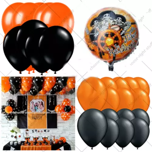 50 Ballons noirs et oranges Halloween 30 cm : Deguise-toi, achat de  Decoration / Animation