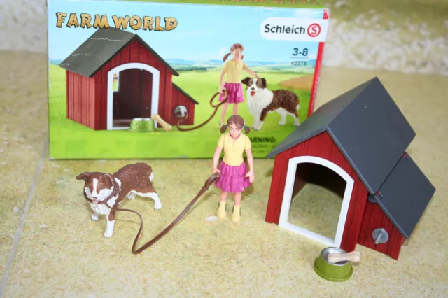 Schleich 42376 Hundehütte mit Ovp m. Hund u. Mädchen Tiere Bauernhof Farm World