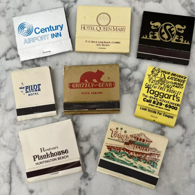Vintage Matchbooks Lot Of 8 Advertisements Restaurant’s & Hotels Inns