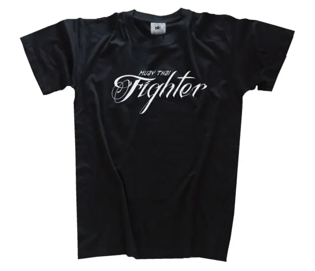 Muay Thai Fighter Schriftzug Boxen Boxing Kampfsport Vollkontakt MMA T-Shirt