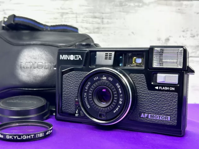 [Near MINT w/ Case] Minolta Hi-Matic AF2 MD Point & Shoot 35mm Film Camera JAPAN