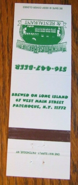 Brick House Brewery Brew Pub Matchbook Matchcover (Patchogue, New York) -E1 2