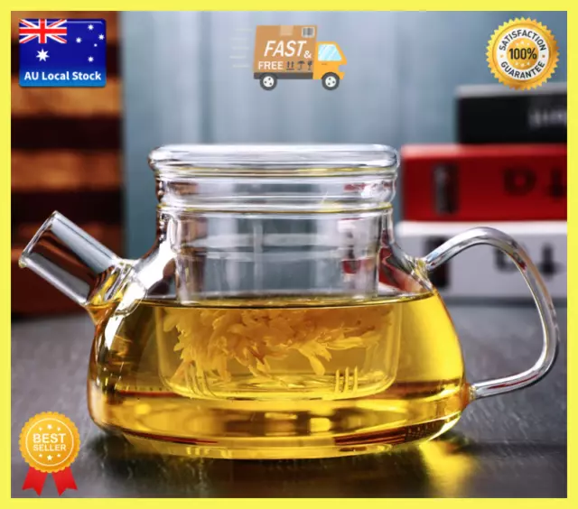 Euro Style Glass Teapot With Glass Infuser Tea Maker Designer Teapot 700ml