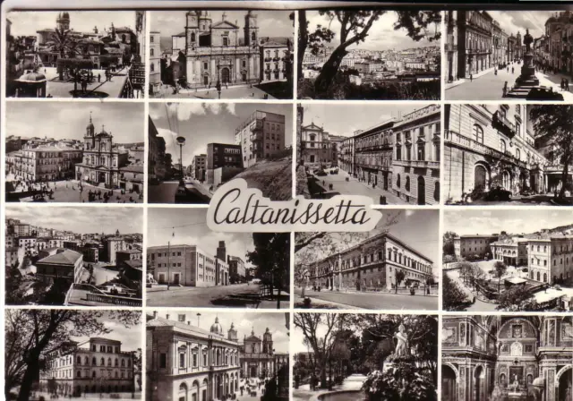 Cartolina  Caltanissetta Citta'  B/N    Viaggiata 1957 Vedute
