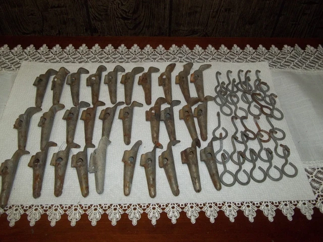 Old Vtg Metal Maple Syrup Sap Spile Spout Tap Spigot Hook Hanger 60 Piece Lot