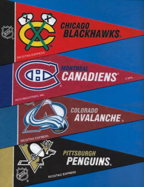 Mini Pennant 4" x 9" NHL FELT Banner Flag Souvenir RICO/TAG EXPRESS SEE LIST