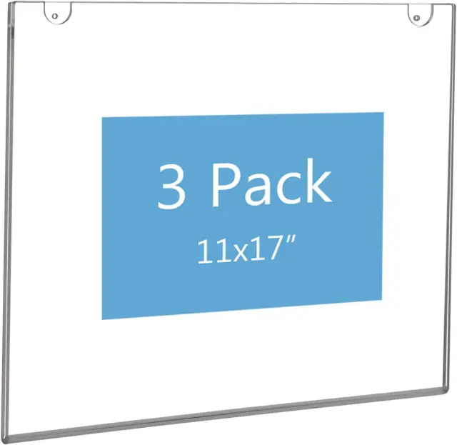 Acrylic Sign Holder 11X17 Horizontal,Clear Poster Picture Frames for Paper.